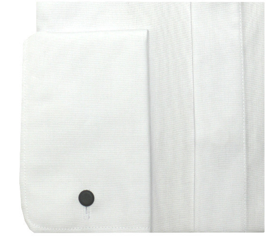 HUBER Smoking Hemd weiß Kläppchen-Kragen HU-0351 Slim Fit körperbetonte Form